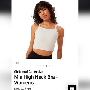 Girlfriend Collective Mia High Neck Bra in Ivory